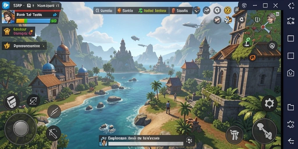 Screenshot gameplay 55RP yang menampilkan petualangan Open World yang seru.
