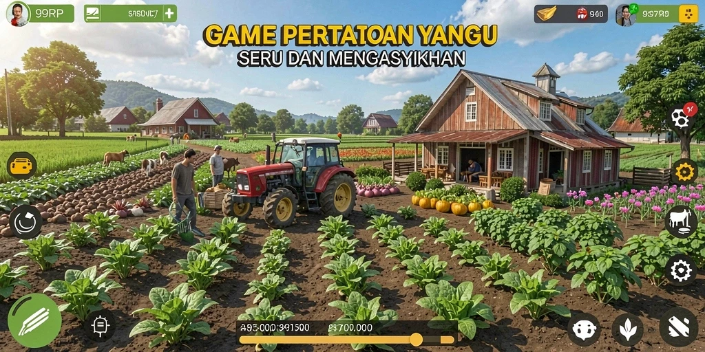 Screenshot gameplay 99RP yang menunjukkan aktivitas berkebun yang seru dan interaktif.
