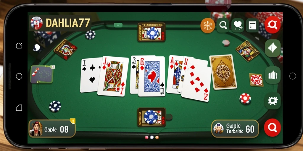 Tampilan screenshot utama DAHLIA77 saat gameplay Gaple yang seru.