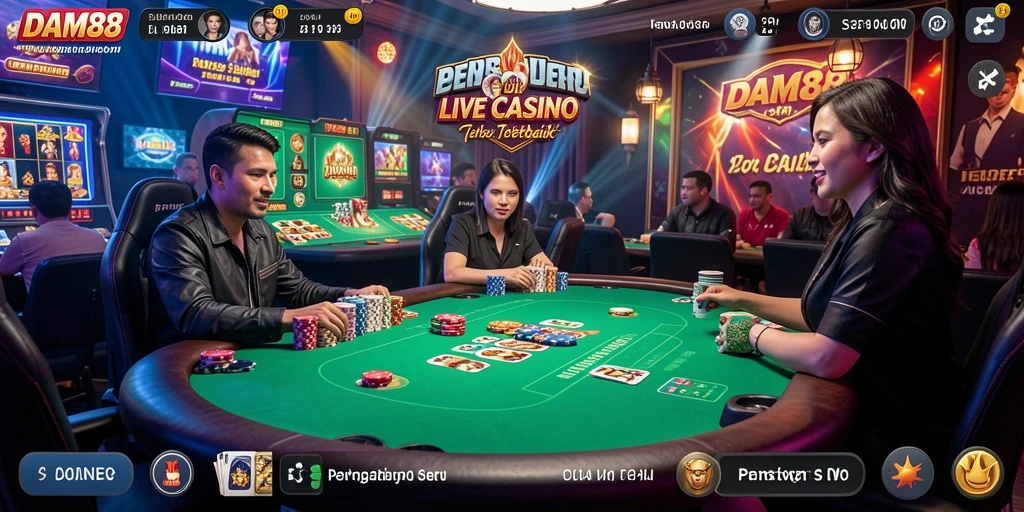 Tampilan gameplay Live Casino yang mendebarkan di DAM88.