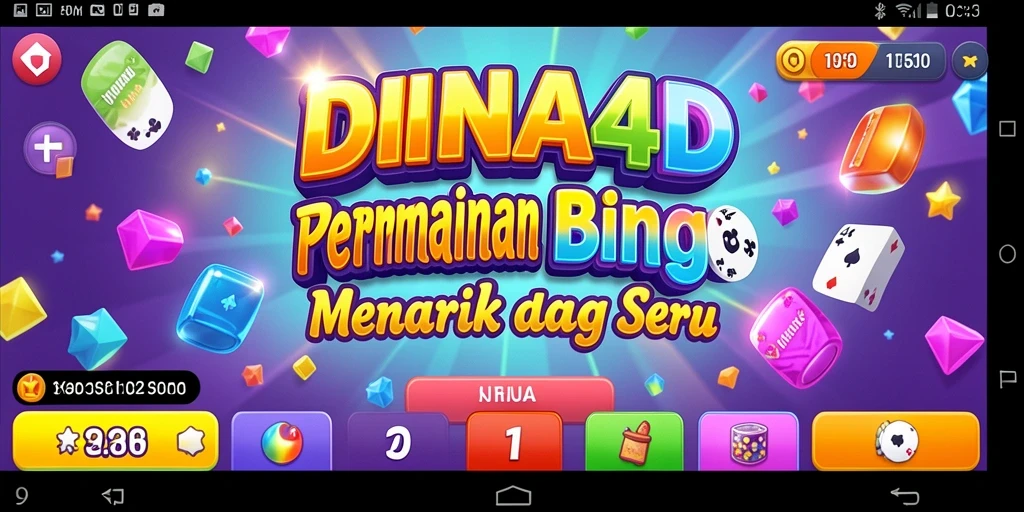 Tampilan gameplay seru di DIANA4D dengan kartu Bingo berwarna-warni.