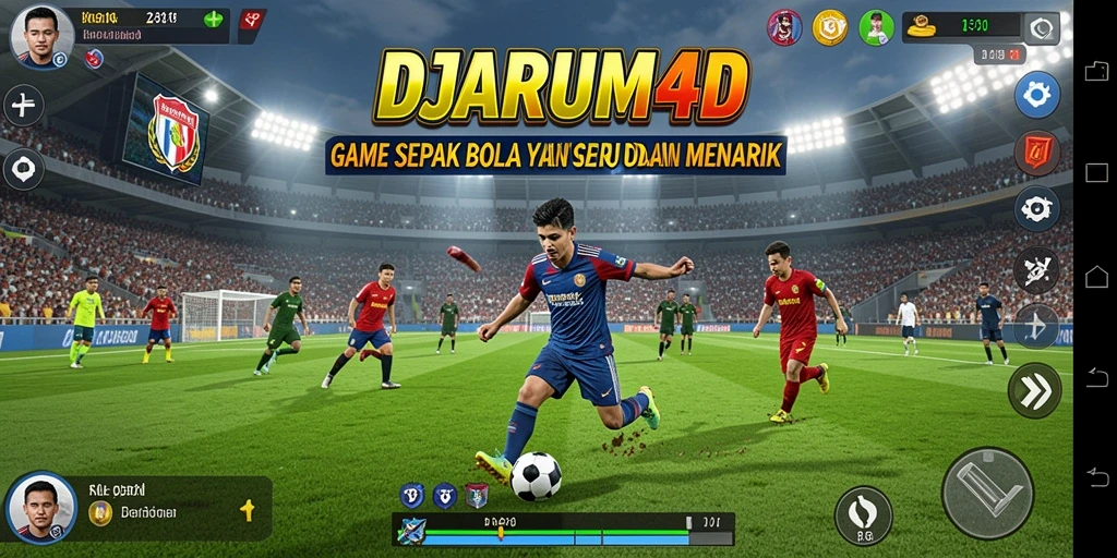 Tampilan gameplay DJARUM4D yang mendebarkan dengan aksi sepak bola.