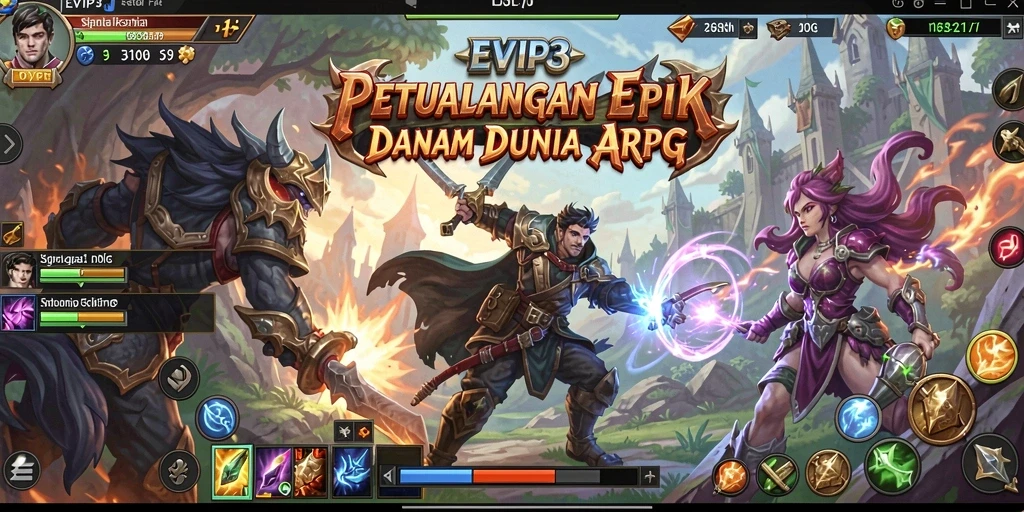 Tampilan seru dari gameplay ARPG di EVIP3.