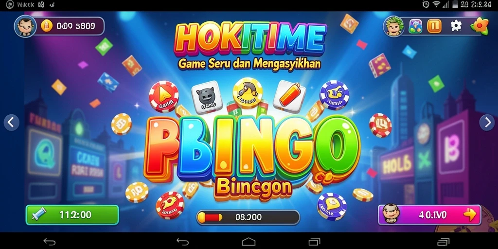 Screenshot utama HOKITIME menampilkan gameplay Bingo yang seru.