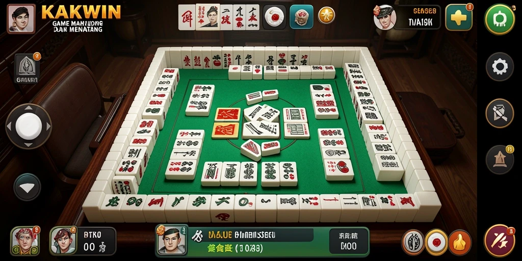 Tampilan gameplay KAKWIN menampilkan keseruan menyusun ubin Mahjong.