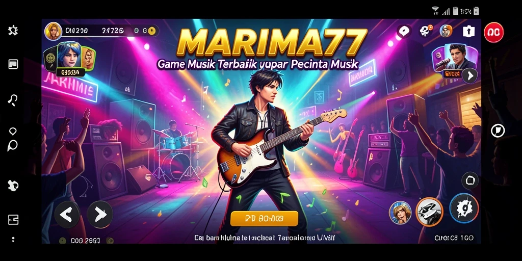 Tampilan gameplay MARIMA77 yang menarik dengan fitur musik interaktif.