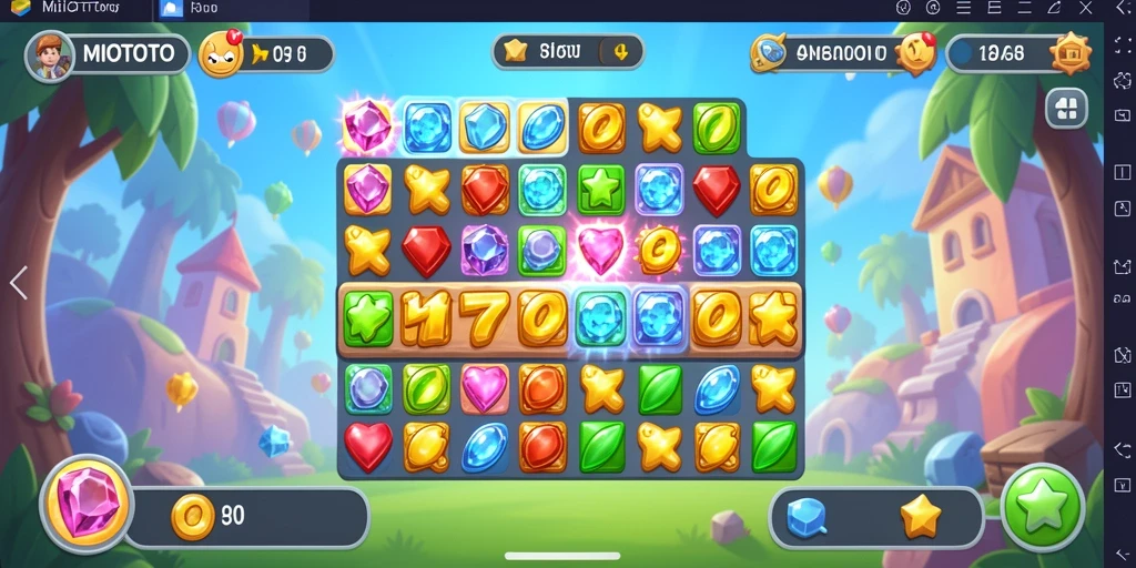 Screenshot menampilkan gameplay <strong>MIOTOTO</strong> yang penuh warna dan menantang.