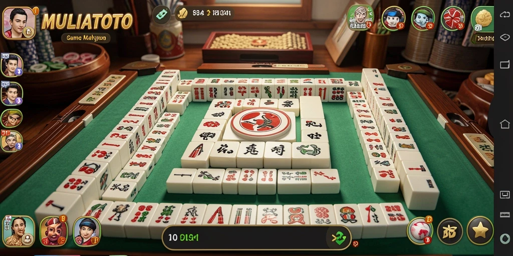 Tampilan gameplay menarik di MULIATOTO dengan ubin Mahjong berwarna.