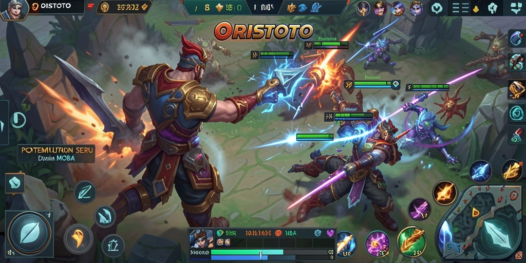 Tampilan gameplay seru dari ORISTOTO di arena MOBA.