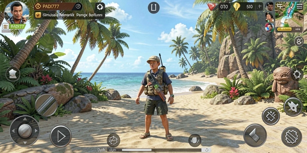 Tangkapan layar utama menunjukkan gameplay simulasi PADI777 yang menarik.