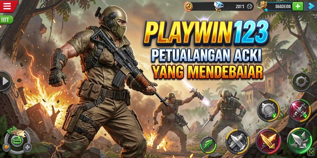 Tampilan aksi seru dari gameplay PLAYWIN123 dengan karakter dinamis.