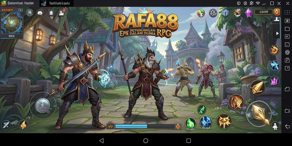 Tampilan gameplay RAFA88 dengan pertarungan RPG yang mendebarkan.