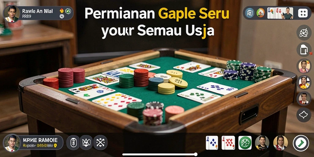 Tampilan gameplay RR89 yang menampilkan suasana seru bermain Gaple.