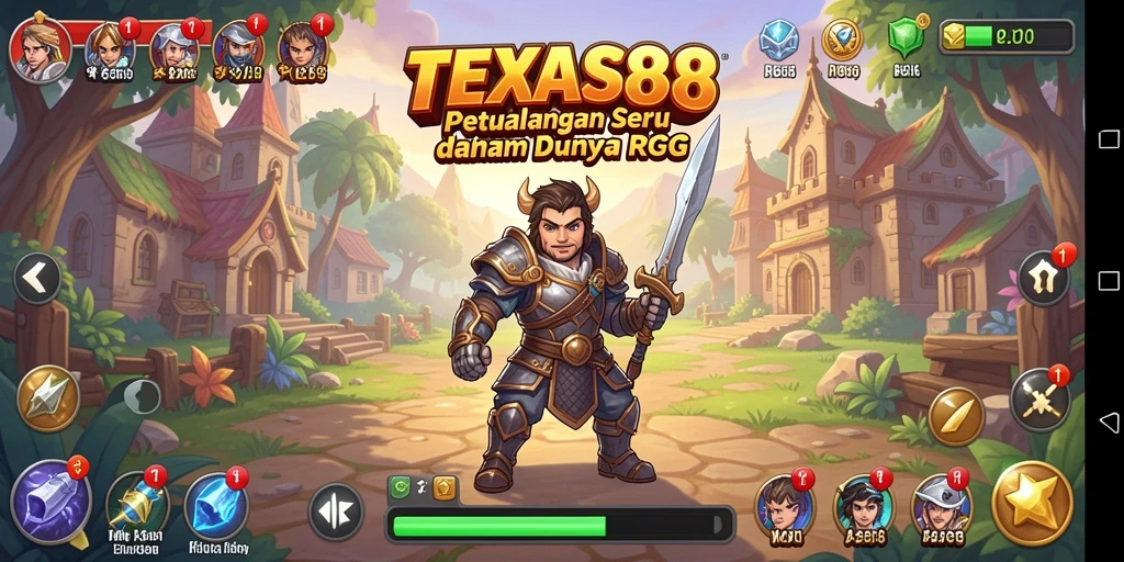 Screenshot utama TEXAS88 menampilkan pertarungan seru dalam dunia RPG.