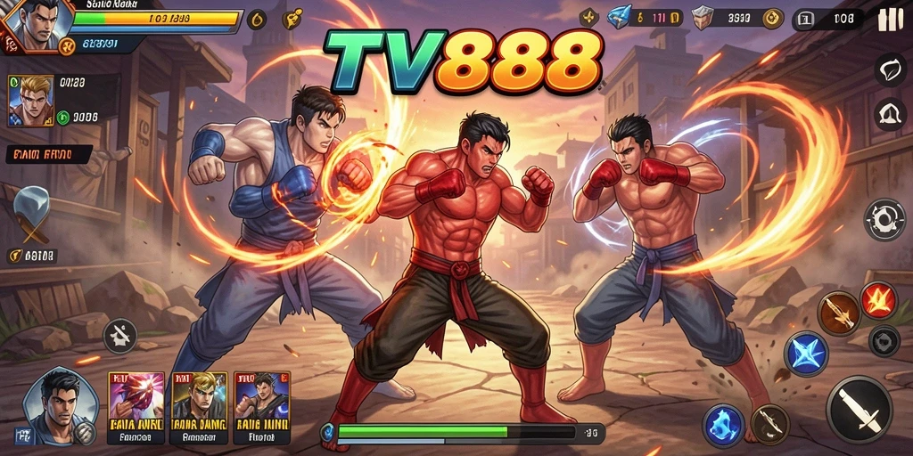 Tampilan gameplay yang intens dan mendebarkan dari TV888.
