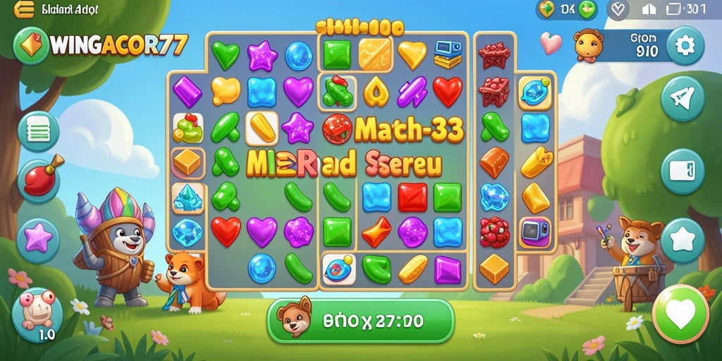 Gameplay seru WINGACOR77 dengan tantangan Match-3